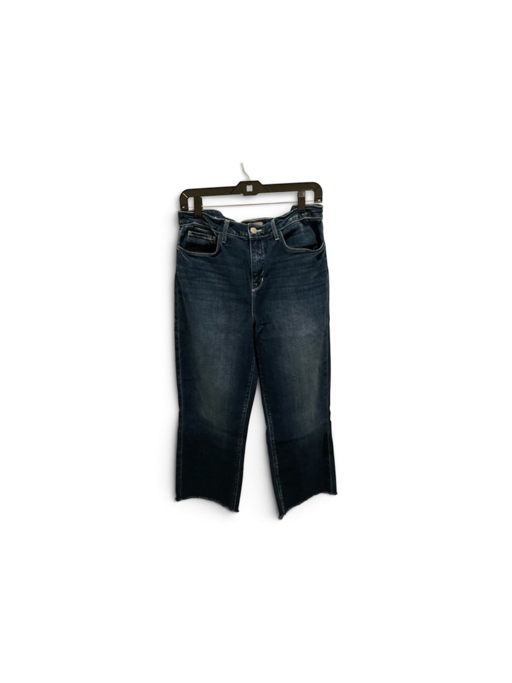 L'AGENCE Wanda Dark Blue Cropped Straight Jeans